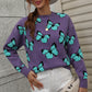 Woven Right Butterfly Dropped Shoulder Crewneck Sweater