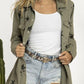 Collared Neck Star Print Long Sleeve Denim Jacket