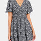 Surplice Neck Flutter Sleeve Dress