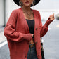 Button-Up Dropped Shoulder Cardigan