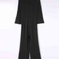 Black Twisted Plunge Three-Quarter Sleeve Jumpsuit