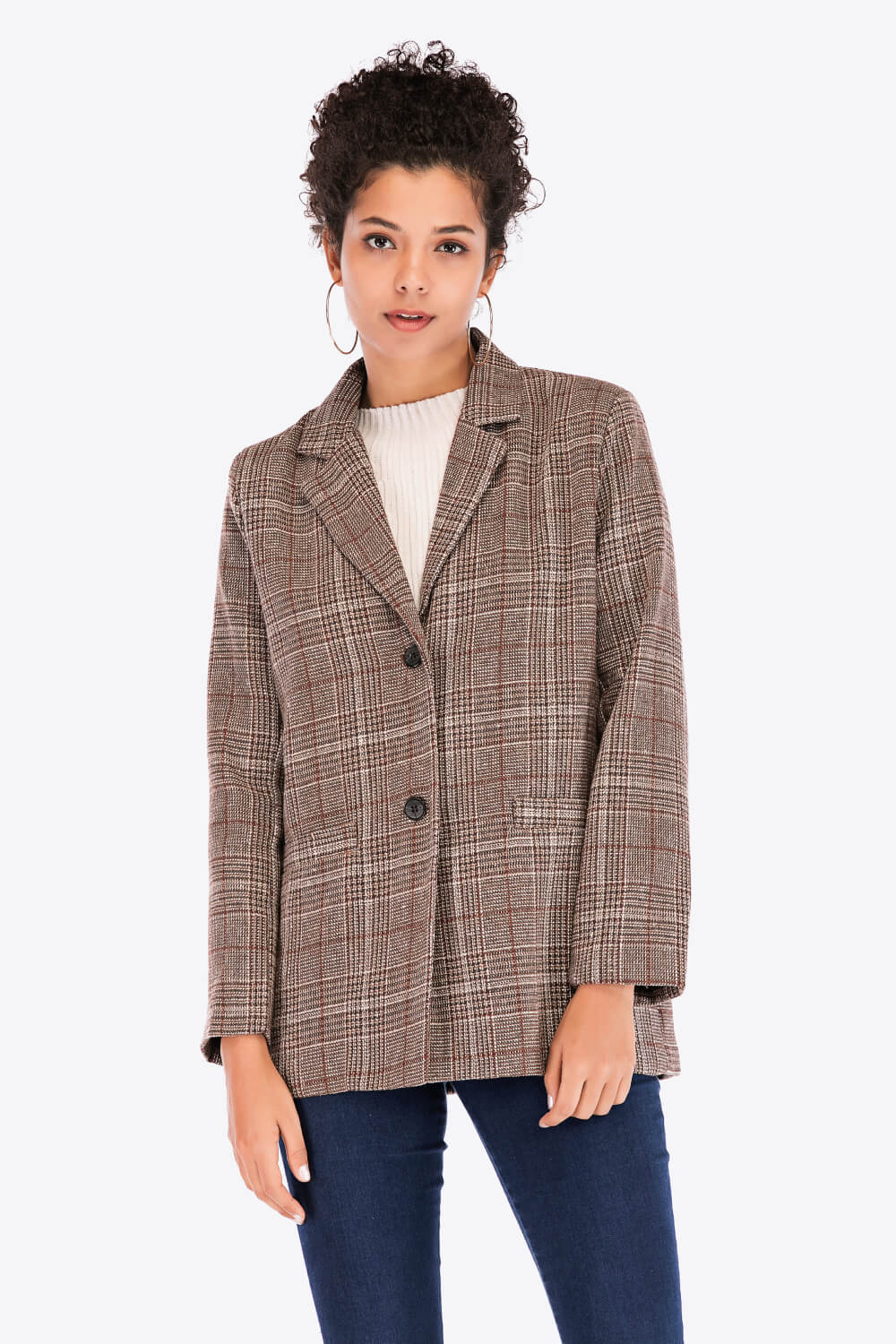 Women's Bryony Plaid Two-Button Blazer