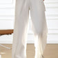 Drawstring Wide Leg Pants with Pocketed