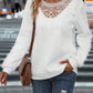 Lace Detail Round Neck Long Sleeve Top