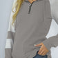 Full Size Quarter-Zip Waffle-Knit Hoodie