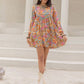 Women's TrulyMe Printed V-Neck Balloon Sleeve Mini Dress