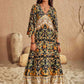 Mia Multicolor Floral V-Neck Midi Dress