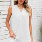 Texture V-Neck Sleeveless Top