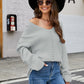 Full Size V-Neck Rib-Knit Top