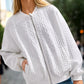 Textured Zip Up Dropped Shoulder Jacket