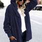 Teddy Hooded Jacket with Pockets
