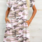 Full Size Scoop Neck Short Sleeve Pocket Mini Dress