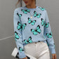 Woven Right Butterfly Dropped Shoulder Crewneck Sweater