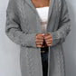 Cable-Knit Dropped Shoulder Hooded Cardigan