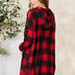 Heimish Full Size Plaid Button Front Hooded Shirt