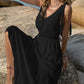 V-Neck Tie Shoulder Crochet Maxi Dress