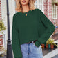 Round Neck Drop Shoulder Long Sleeve Sweater
