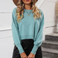 Round Neck Dropped Shoulder Pullover Sweater
