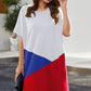 Color Block Round Neck Short Sleeve Dress