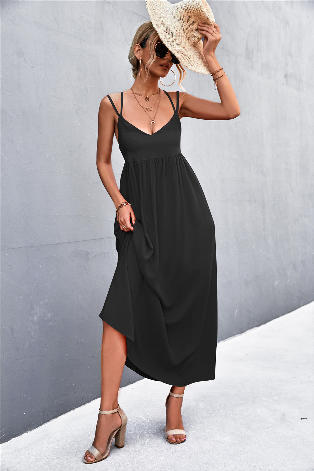 Women's Sarah Double Strap Tie Back Dress