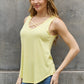 BOMBOM Criss Cross Front Detail Sleeveless Top in Butter Yellow 🦋