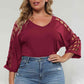 3/4 Sleeve Cutout Detail Top
