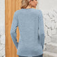 Full Size Notched Neck Long Sleeve T-Shirt