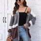 One Size Color Block Open Front Cardigan