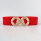 Women's Geometric Buckle Elastic Wide Belt