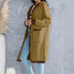 Button Up Contrast Trim Hooded Cardigan