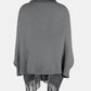 BeautifulMe Fringe Open Front Long Sleeve Poncho