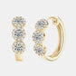 Moissanite 925 Sterling Silver Huggie Earrings | Length 0.64" Moissanite 0.07*6 Weight 0.1oz