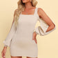 Women's Square Neck Split Sleeve Mini Dress