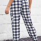 CruzinDrawers Plaid Elastic Gray High Waist Cargo Pants