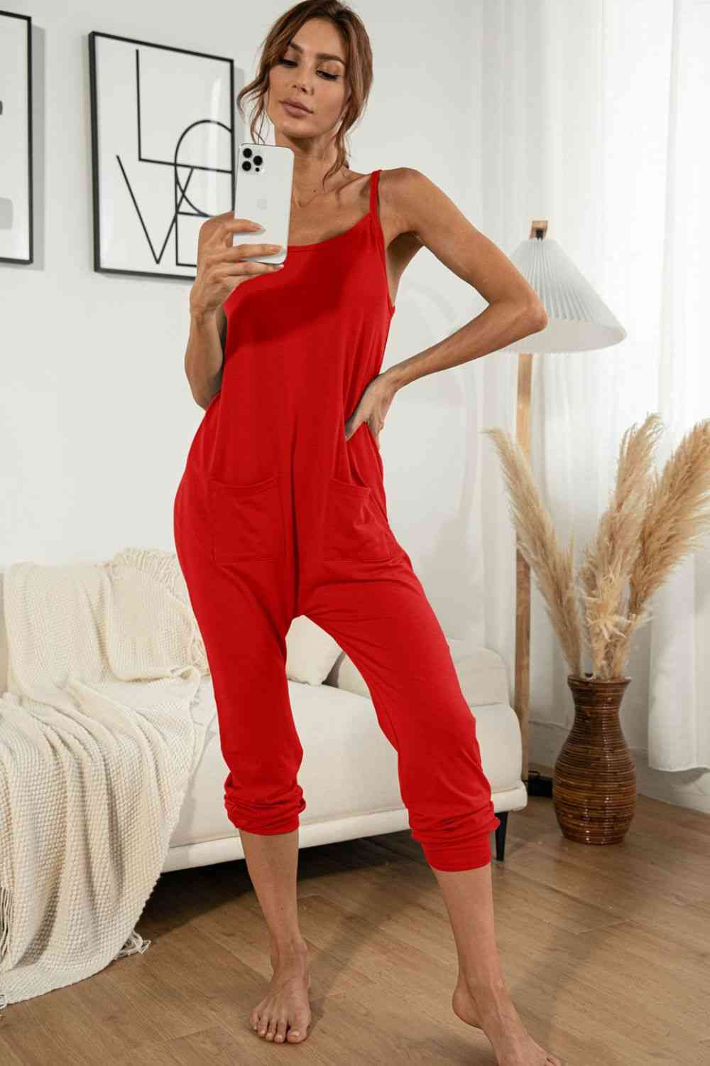 KenyaBay Spaghetti Strap Pocket Jumpsuit