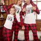 UNISEX ADULT PJ Full Size Christmas Slogan Graphic Top and Plaid Pants Set