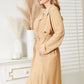 Culture Code Full Size Tied Tan Trench Coat with Pockets