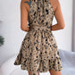 Athena Rea Halter Neck Printed Tie Waist Sleeveless Mini Dress