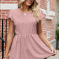 Tied Ruffled Round Neck Peplum T-Shirt