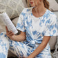 Full Size Tie-Dye Tee and Drawstring Waist Joggers Lounge Set