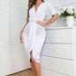 Ruched Short Sleeve Dress