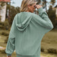 Zip Up Drawstring Long Sleeve Hooded Jacket