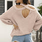 Ribbed Long Sleeve Cold Shoulder Knit Top