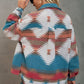 Printed Collared Neck Jacket
