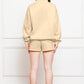 Comfy n' Cozy Half Zip Long Sleeve Sweatshirt and Drawstring Shorts Set
