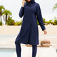 Cap, Long Sleeve Hooded Top and Pants Swim Set