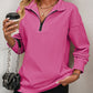 Malibu Dreams Zip-Up Dropped Shoulder Sweatshirt