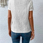 Eyelet Round Neck Short Sleeve T-Shirt