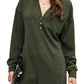 Adrienne Full Size Notched Neck Long Sleeve Romper