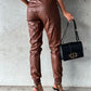 Smocked High Waist Pants with Pockets